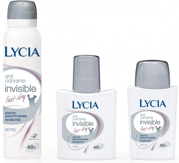 Nuovo Lycia Antiodorante Invisible Fast Dry: effetto asciutto rapido e niente aloni sui tessuti - Le Shopping News Il Magazine per gli Appassionati di Moda e Tendenze